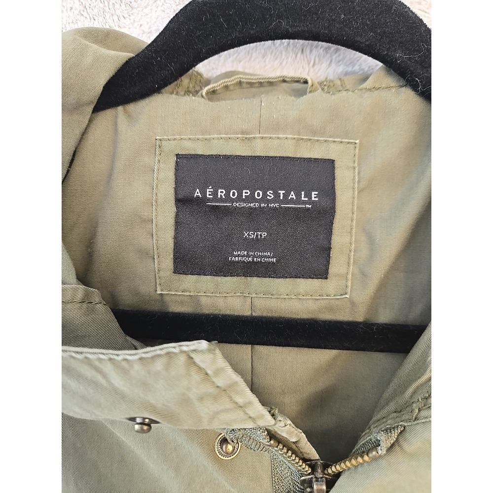 Aeropostale Fishtail Parka Jacket Hooded Army Coat Women's Size X-Small Green - Picture 2 of 13